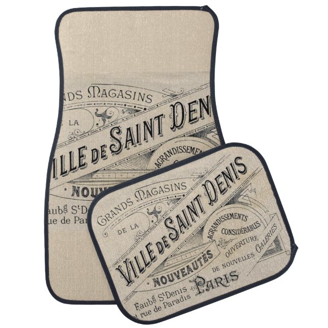 Paris, France Beige Floor Car Mats (Set)