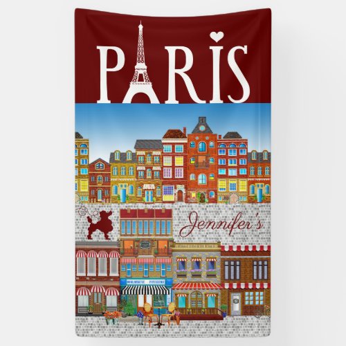 Paris France Brick Buildings French Caf Travel Banner