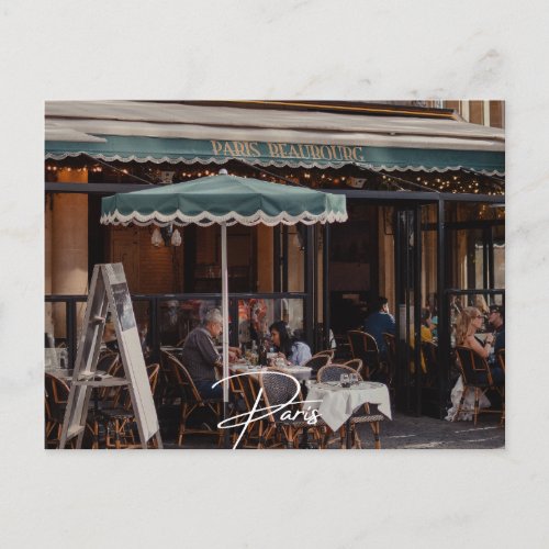 Paris France Cafe Postcard