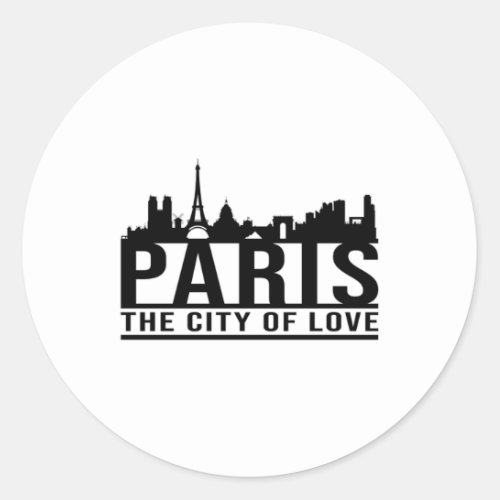 Paris France City Cityscape Skyline Gift Idea Classic Round Sticker