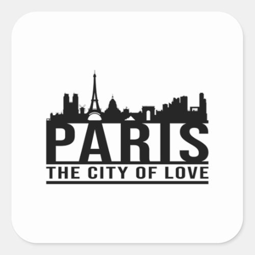 Paris France City Cityscape Skyline Gift Idea Square Sticker