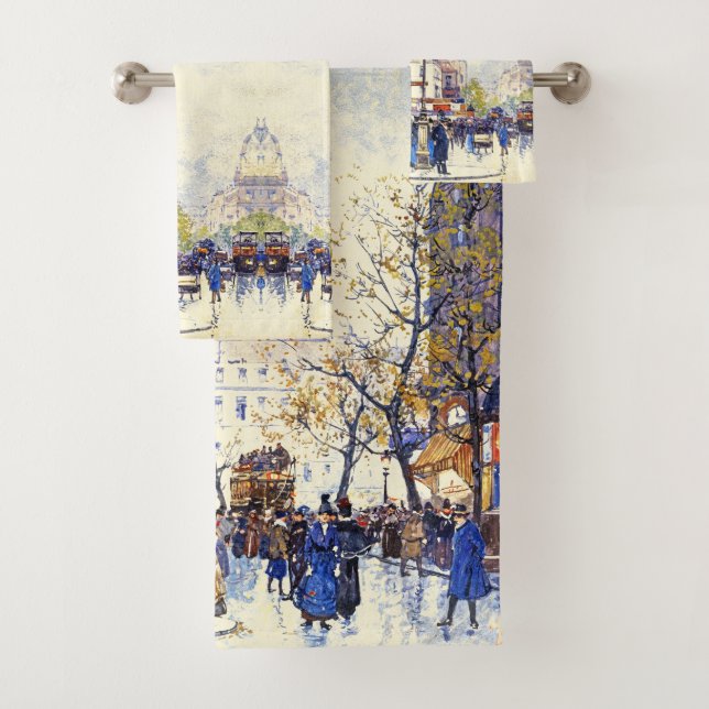 Paris France City Impressionism Bath Towel Set (Insitu)