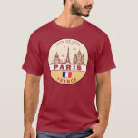 Paris France City Skyline Emblem T-Shirt<br><div class="desc">Paris minimalist,  colorful art design featuring monuments and landmarks of the city in France.</div>
