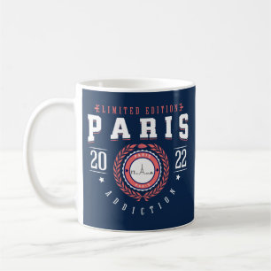 Paris France City Traveler Navy Blue Coffee Mug