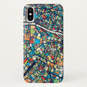 Paris France   Colorful Map iPhone X Case