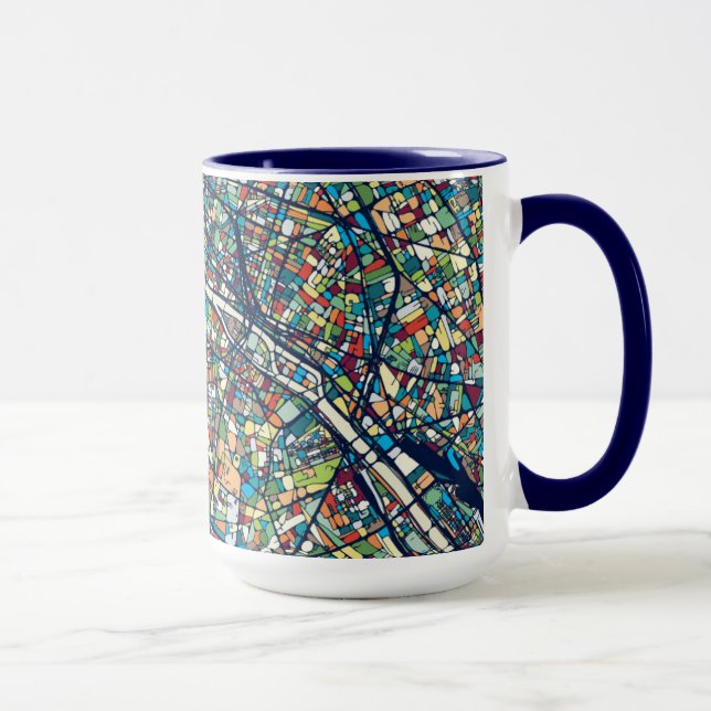 Paris France | Colorful Map Mug (Right)