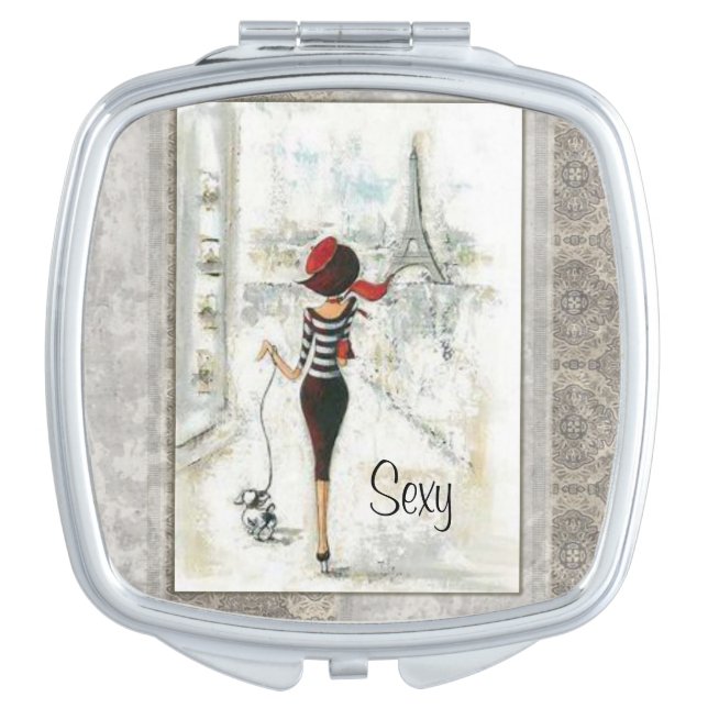 Paris France Compact Mirror (Front)