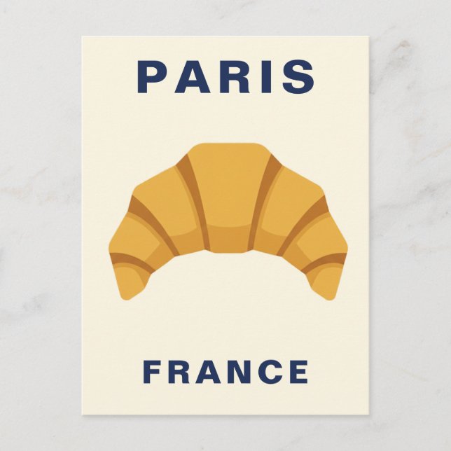 Paris France Croissant French Food Bakery Postcard (Front)
