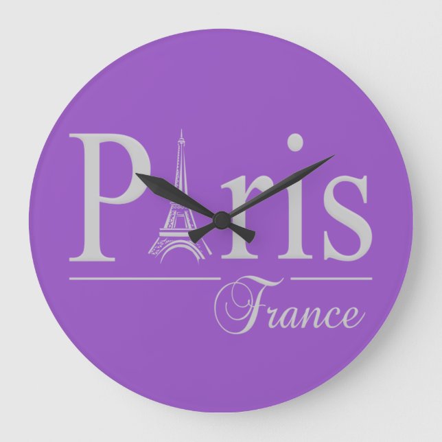 Paris France custom color wall clock (Front)