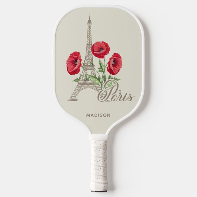 Paris France custom name Pickleball Paddle (Front)