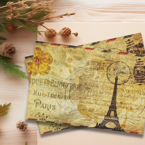 Paris France  Decoupage Vintage Ephemera Tissue Paper