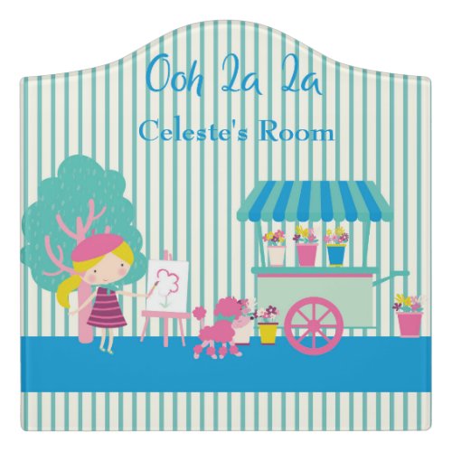 Paris France Design for Young Girl Door Sign