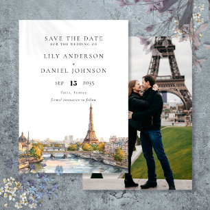 Paris France Destination Photo Wedding Save The Date