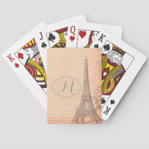 Paris France Eifel Tower Shabby Chic Playing Cards
