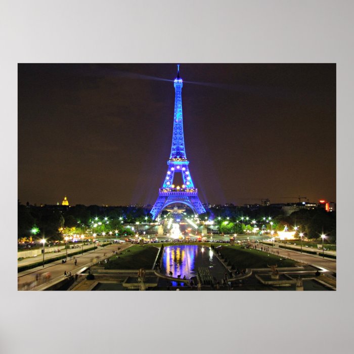 Paris, France   Eiffel at night Print