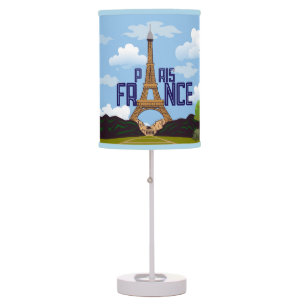 Paris France Eiffel Tower Art Table Lamp