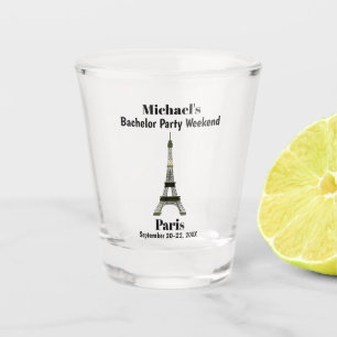 Paris France Eiffel Tower Bachelor Party Favor Shot Glass