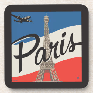 Paris France Eiffel Tower Beverage Coaster