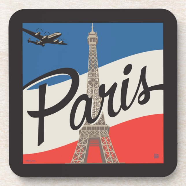 Paris France | Eiffel Tower Beverage Coaster (Front)