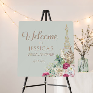 Paris France Eiffel Tower Bridal Shower Welcome  Foam Board
