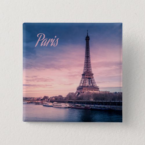 Paris France eiffel tower Button