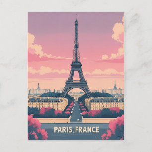 Paris France Eiffel Tower_ City Skyline Postcard
