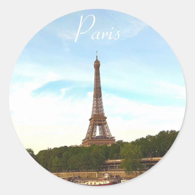 Paris. France. Eiffel tower . Classic Round Sticker | Zazzle