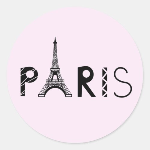 Paris France  Eiffel Tower Classic Round Sticker