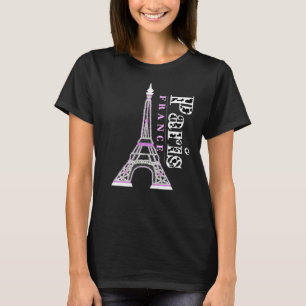 Paris France Eiffel Tower Distressed Vintage Women T-Shirt
