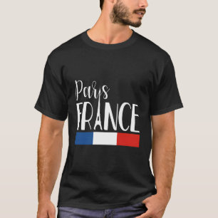 Paris France Eiffel Tower Flag Europe French Trave T-Shirt