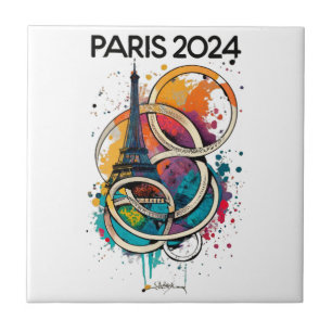 Paris France Eiffel Tower Gift Ceramic Tile