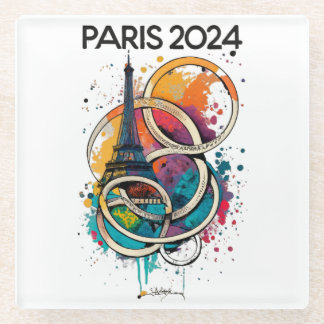 Paris France Eiffel Tower Gift  Glass Coaster