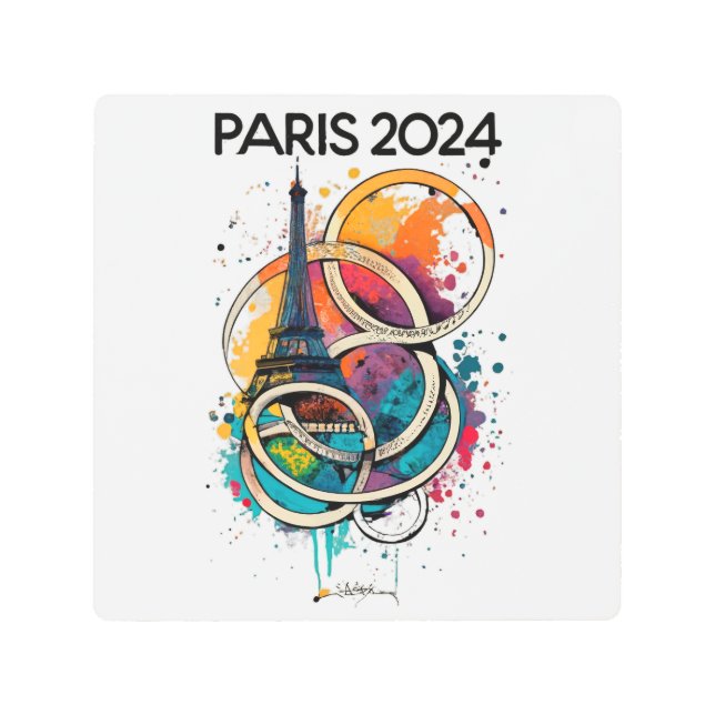 Paris France Eiffel Tower Gift  Metal Print (Front)