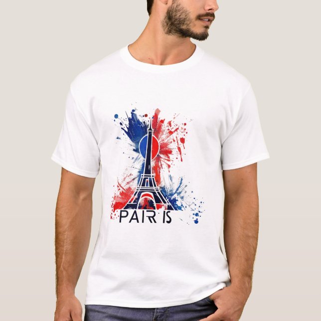 Paris France Eiffel Tower Gift T-Shirt (Front)