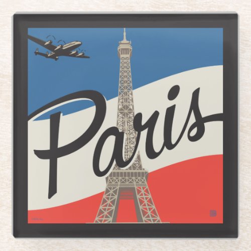 Paris France  Eiffel Tower Glass Coaster