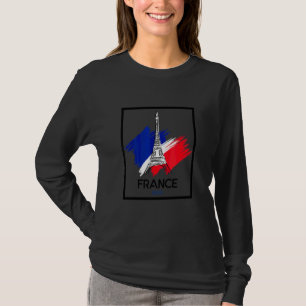Paris France & Eiffel Tower Illustration Hand Draw T-Shirt