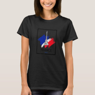 Paris France & Eiffel Tower Illustration Hand Draw T-Shirt