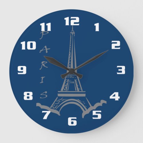 PARIS France Eiffel Tower Large Clock