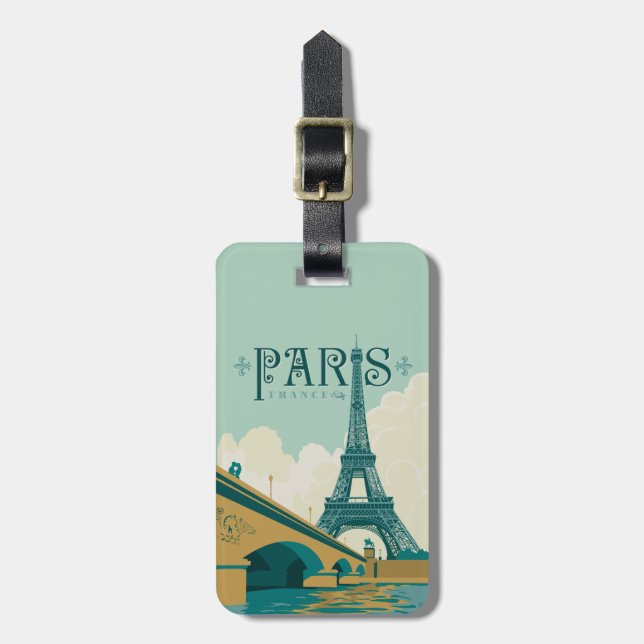 Paris France - Eiffel Tower Luggage Tag (Front Vertical)