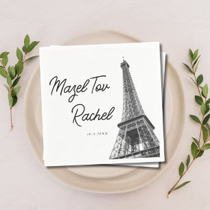 Paris France Eiffel Tower Mazel Tov Napkins