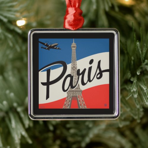 Paris France  Eiffel Tower Metal Ornament