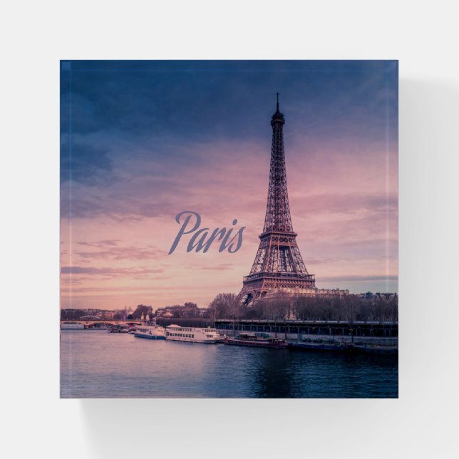 Paris France eiffel tower Paperweight (Front)