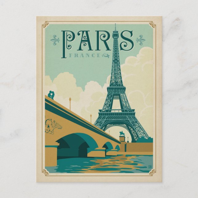 Paris France - Eiffel Tower Postcard (Front)