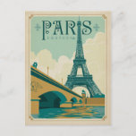 Paris France - Eiffel Tower Postcard<br><div class="desc">Anderson Design Group is an award-winning illustration and design firm in Nashville,  Tennessee. Founder Joel Anderson directs a team of talented artists to create original poster art that looks like classic vintage advertising prints from the 1920s to the 1960s.</div>