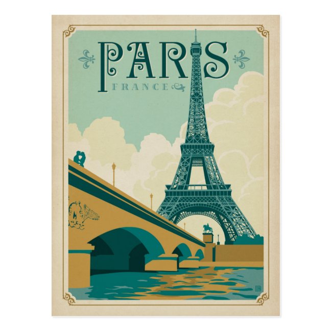 Paris France - Eiffel Tower Postcard