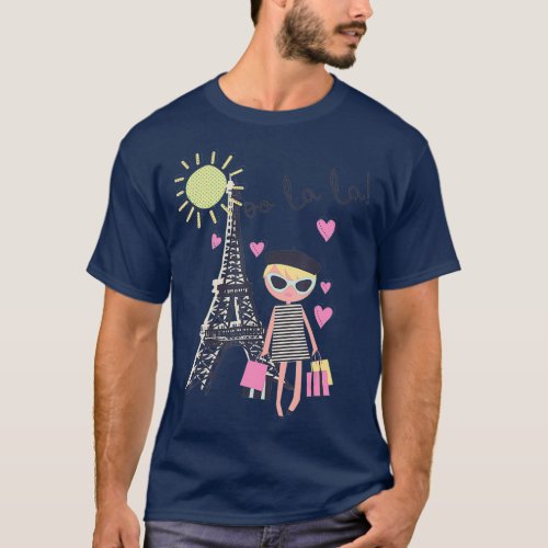 Paris France Eiffel Tower Retro Souvenir Gift T_Shirt