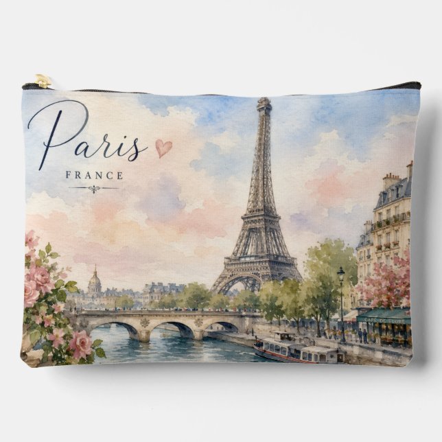 Paris France Eiffel Tower river seine  Accessory Pouch (Front)