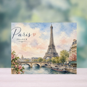 Paris France Eiffel Tower river seine Acrylic Sign