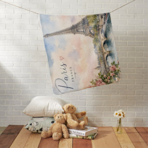 Paris France Eiffel Tower river seine  Baby Blanket