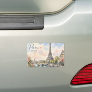 Paris France Eiffel Tower river seine Car Magnet